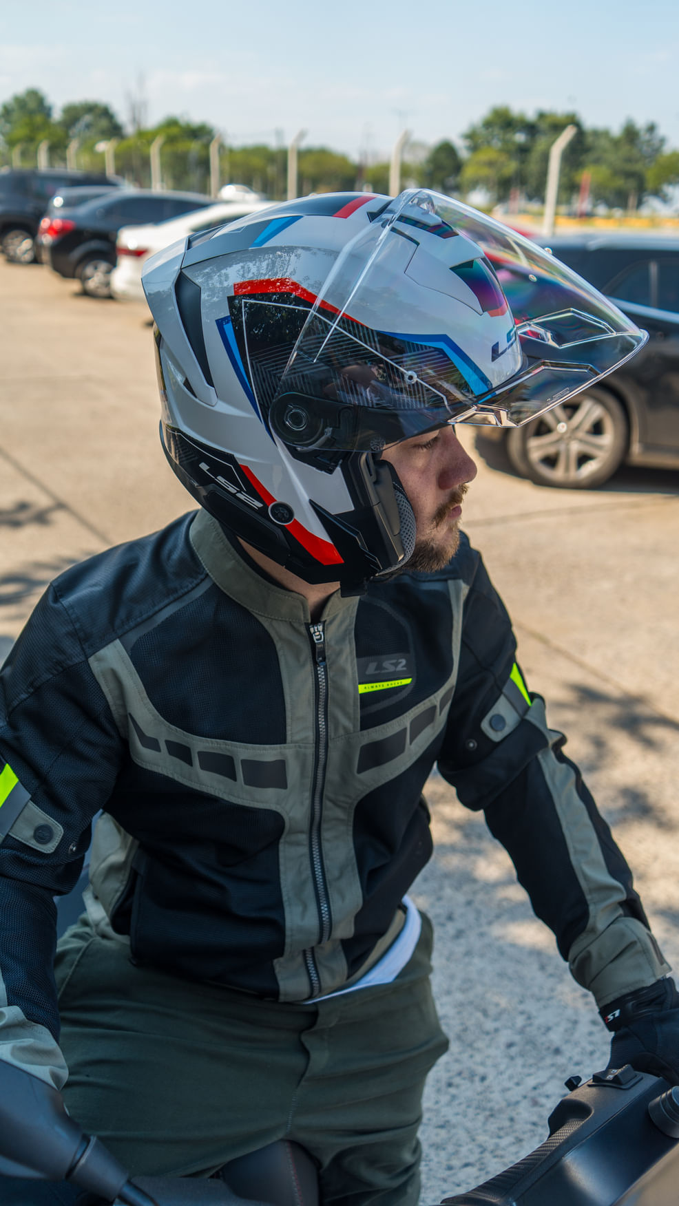 Casco LS2 618 Verso II Air Blanco / Azul / Brillo